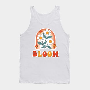 Slogan Bloom, with flowers, rainbow, butterflies Tank Top